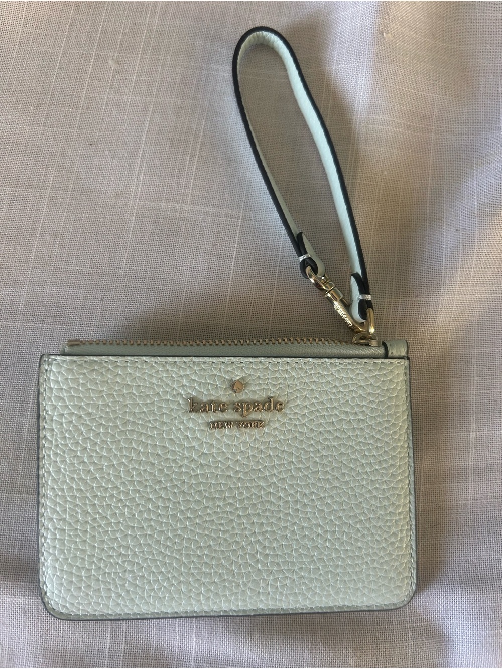 kate spade Light Mint Pebbled Leather Wristlet